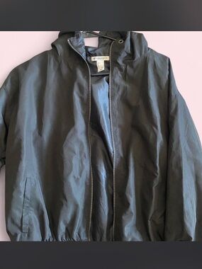 Forever 21 Black Hooded Windbreaker Jacket